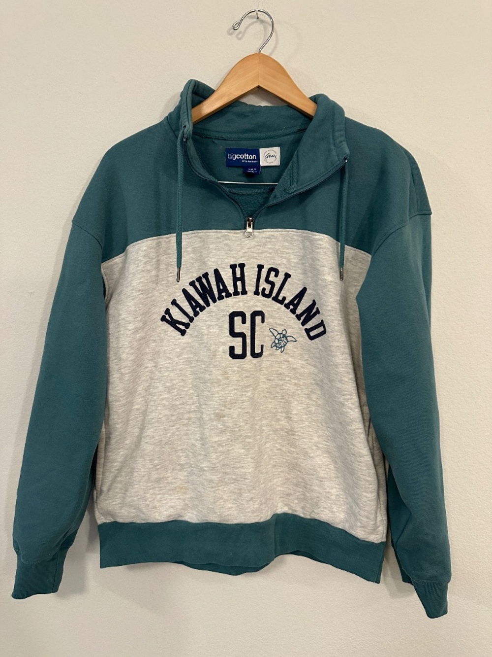 Gear For Sports Big Cotton Kiawah Island SC Quarter Zip Sweatshirt Size M